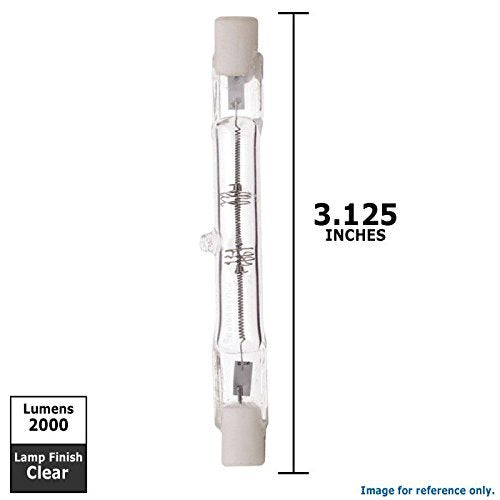 Satco S3146 100 Watt 1650 Lumens T3 Halogen Double Ended R7S Base 120 Volt Clear 78mm Light Bulb, Dimmable