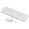 seenda Wireless Keyboard and Mouse Combo, Rechargeable Quiet Keyboard Mouse, Sleek and Ultra Thin Design, Full-Size with Number Pad for Windows