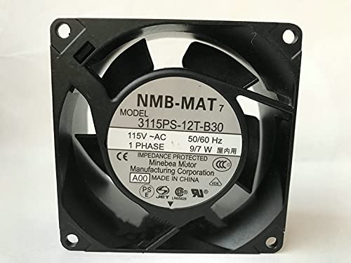 for NMB-MAT 3115PS-12T-B30 115V-AC 50/60HZ 9/7W 8CM high Temperature Resistant Fan