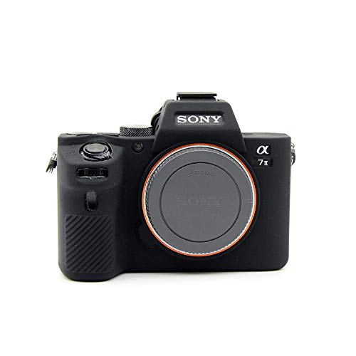Sony A7II Case, BolinUS Fullbody Ultra-Thin Lightweight Rubber Soft Silicone Housing Case Bag Cover for Sony Alpha A7ii A7R2 A7Rii A7sii (Black)