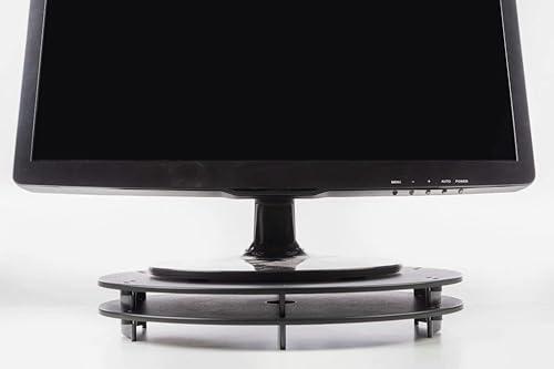 Vu Ryte Stackable 1 Inch Computer Monitor Riser Stand, Oval, Black, VUR 8800 4-Pack