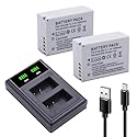 2-Pack Replacement NB-7L Battery with Charger for Canon PowerShot G10 G11 G12 SX30 is Digital Camera 1600mAh 7.4V