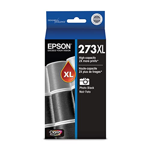 Epson 273 Claria Ink High Capacity Photo Black Cartridge (T273XL120-S) Works with Expression Premium XP-520, 600, 610, 620, 800, 810, 820