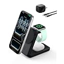 Belkin MagSafe Charger Compatible, 3-in-1 Charging Station, Qi2.2 25W Magnetic Wireless Charger Dock, Foldable Charging Stand for iPhone 17/16/15