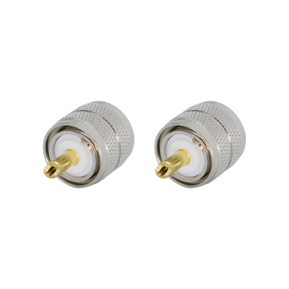 YiNiTone 2Pcs RG58 Coax Connector PL-259 UHF Male Plug Crimp Coax Connector Adapter for RG58 LMR195 3D-FB RG142 KSR195 RG400 Coaxial Cable Adaptor