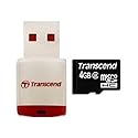 Transcend 4 GB microSDHC Class 2 Flash Memory Card with USB Card Reader TS4GUSDHC2-P3 (Black)