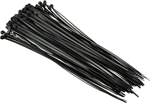 Supreme Cable Ties Heat Stabilized UV Nylon Cable Zip Ties [Pack of 100] - 14 in., 120lbs, Black, Heavy Duty Zip Ties | Office Organizers