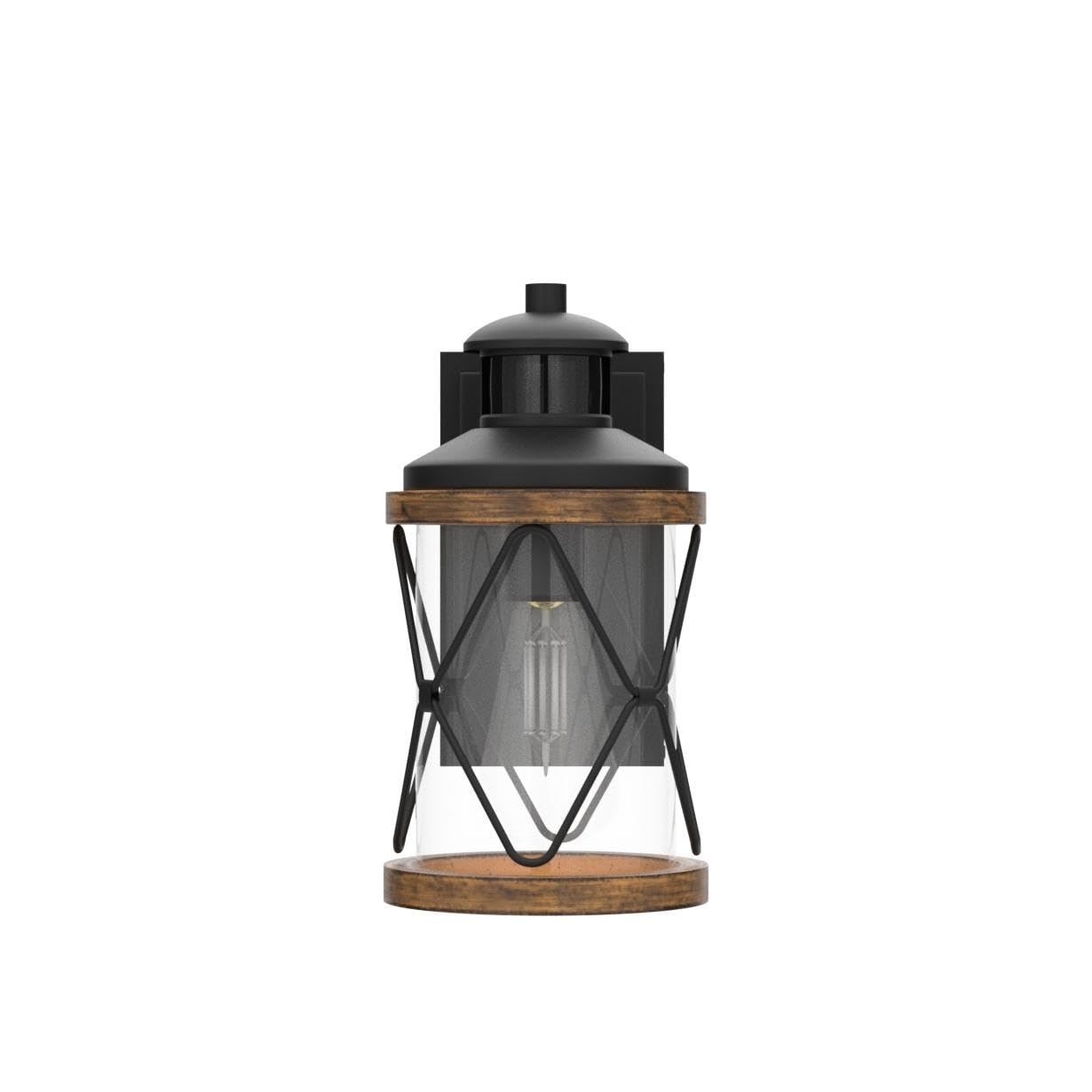 Dusk to Dawn Motion Sensor Outdoor Porch Light with GFCI Outlet,3 Lighting Modes Anti-Rust Waterproof Industrial Outdoor Lantern,Exterior Work lights