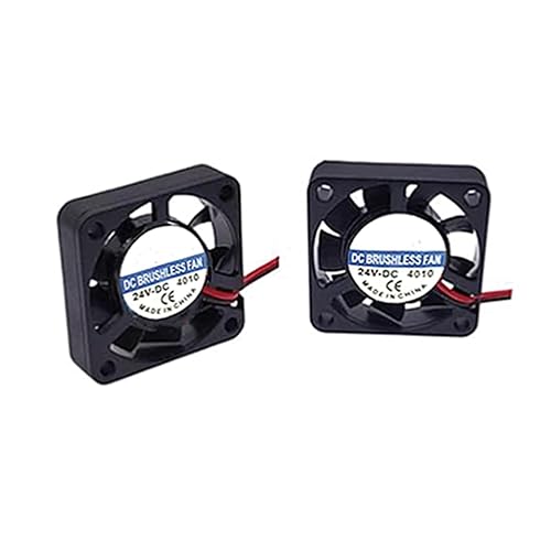 2 Pack 40x40x10MM 24V 2Pin DC Cooler Small Cooling Brushless Fan for 3D Pinter Part and Computer Case...(24V, 4010)