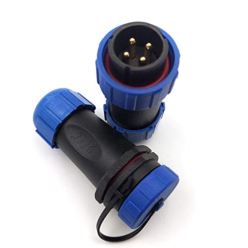 SZJELEN SP21 2Pin-12Pin IP67 Waterproof Electrical Wire Cable Connector Plug Socket,Panel Mount Aviation Connector Male and Female (4Pin)