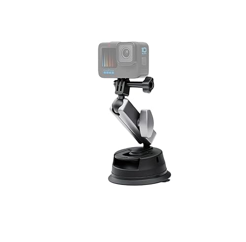 Suction Cup Camera Mount with 360° Ball Head Magic Arm,Sporting Cameras Holder Accessories Compatible with Insta360 X5 X4/GoPro/DJI OSMO 360,Standard