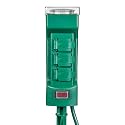 VOLT 120V Outdoor Power Stake with Timer, 6 Grounded Outlets & 6-Foot Extension Cord (Green) for Christmas Lights, Halloween Decorations, Bistro