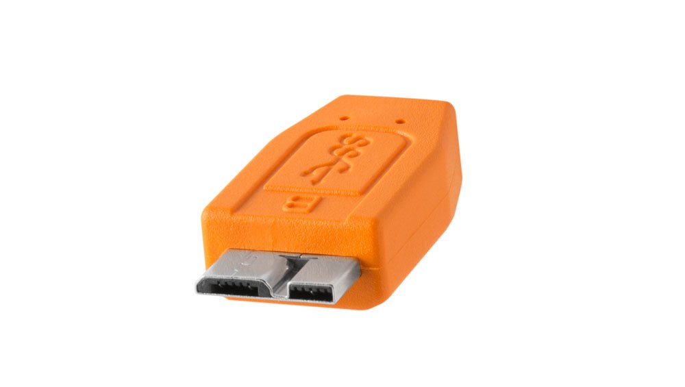 Tether Tools TetherPro USB 3.0 to Micro-B Cable | for Fast Transfer and Connection Between Camera and Computer | High Visibility Orange | 15 Feet (4.6