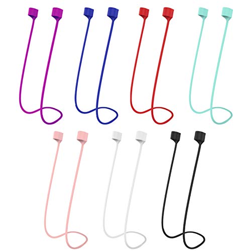 Rosmas Ultra Strong Magnetic Anti-Lost Straps for AirPods,Colorful Soft Silicone Sports Lanyard, Neck Rope Cord,Compatible with AirPods Pro 3