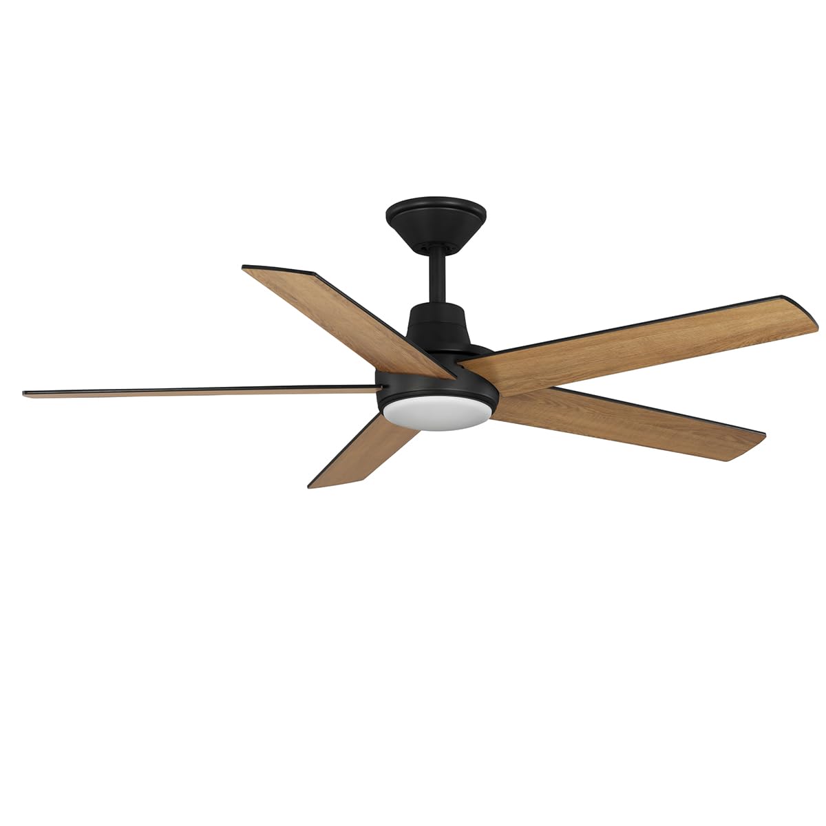 Kathy Ireland Home Lunar 52" Indoor Ceiling Fan with Light, Matte Black Modern Ceiling Fan, DC Motor, 6-Speed Remote Control, Dual Mount Flush or
