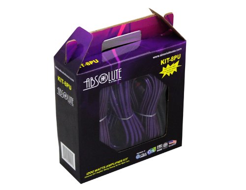 Absolute KIT-8PU 1200 Watts 8 Gauge Complete Amplifier Installation Kit (Purple Color)