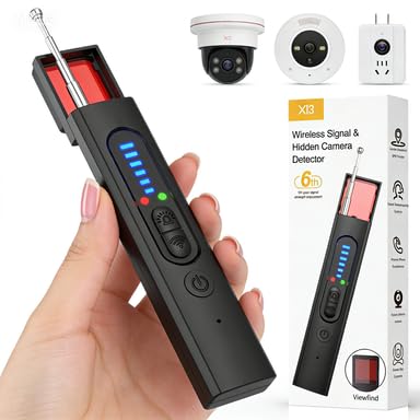 Mgmcm Hidden Camera Detector, Security Camera Tracker Portable Camera Detector, Anti-Spy Device Tracker for Travel, Home, Hotel, Office, 6 Levels