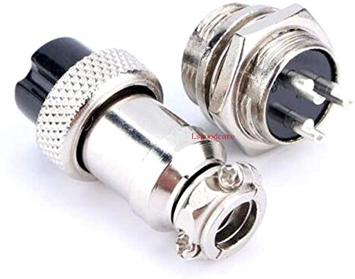 Lsgoodcare GX12-3 Metal Aviation Plug Kit 5A, Including 10Pairs 3 Pin 12MM Aviation Connectors Thread Male Female Panel Socket and 10Pcs Aviation