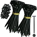 50pcs Black Nylon Cable Tie Buckle - Self-Locking Fasteners with Pin & Button, UV Resistant for Car Daily Fixing & Plastic Tie Applications (50)