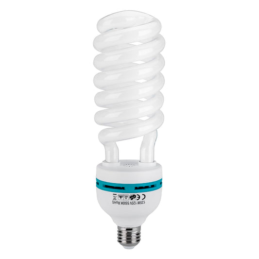Flashpoint 125W 5500K Spiral CFL Fluorescent Light Bulb, Equivalent Output of 600 Watts