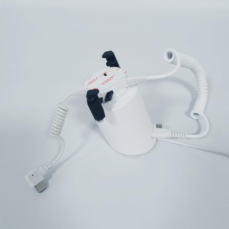 Anti Theft Alarm Device for Mobile Phone Retail, On-Site Alarm, Rechargeable, White (US Plug (for Type-C Interface)