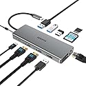 EUASOO 11 in 1 Triple Display USB C Docking Station with Dual 4K HDMI, 1000Mbps Gigabit Ethernet, PD 3.0, 4 USB Ports for MacBook, MacOS Only Support