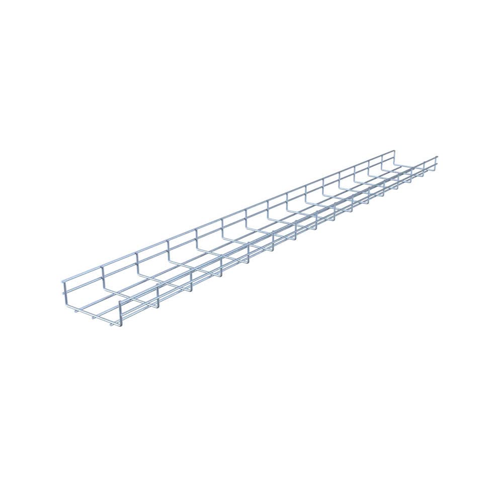 Wire Mesh Cable Tray, Electro Zinc Plated, Silver Steel, 1.97 x 5.91 x 59.06 inch, 2-Pack