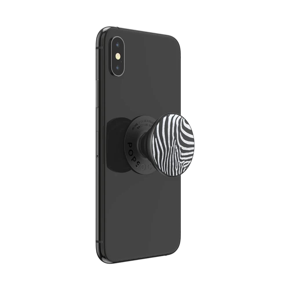 PopSockets Phone Grip with Expanding Kickstand, Enamel Graphic - Zebra