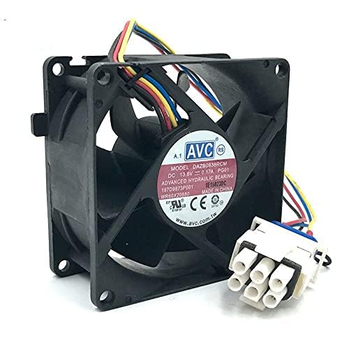 AJSWISH DAZB0838RCM DC13.6V 0.17A 4-Wire Temperature Control Large air Volume Chassis Fan for DAZB0838RCM WR60X26866 Refrigerator Fan