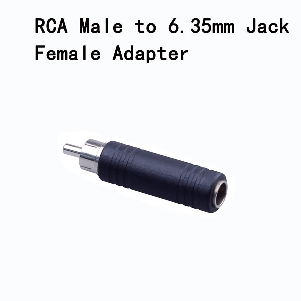 rgzhihuifz 6.35mm to RCA Adapter RCA Male Plug to 6.35mm 1/4 Inch Mono Female Audio Mic Plug Adapter Jack Converterr (3 Pack)
