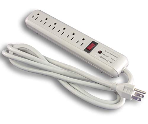 6-Outlet Surge Protected Power Strip - 6ft Cord