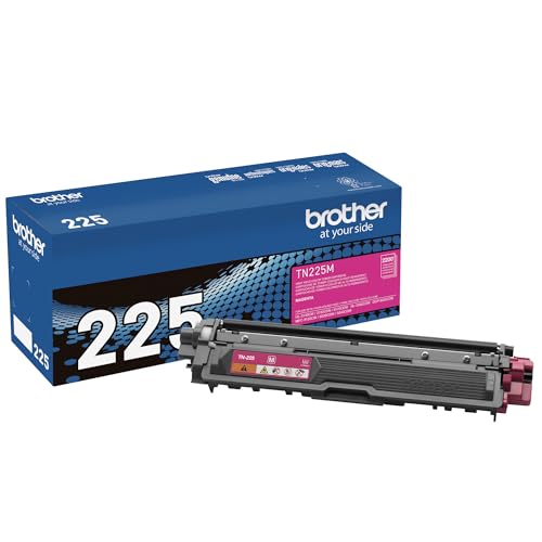 Brother Genuine High Yield Toner Cartridge, TN225M, Replacement Magenta Toner, Page Yield Up To 2,200 Pages, Amazon Dash Replenishment Cartridge