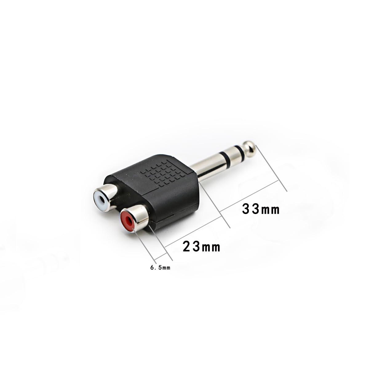 ZJKJHJY 3pcs 1/4" 6.35mm/6.5mm Stereo Male to Dual RCA Female Adapter Stereo Male to Dual RCA Female Audio Adapter for Sound Equipment (Double