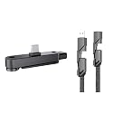 Fast Charging Adapter with 360° Foldable Phone Stand, 2026 New Invisible Holder Charger Cable, 240W 180-Degree Elbow USB C Cable, for Gaming Office
