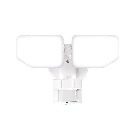 AWSENS 30W LED Motion Sensor Security Light Outdoor, 180 Degree, 2600 LM, 5100 K, ETL Water Resistant, 2 Head Adjustable Motion Sensor Outdoor