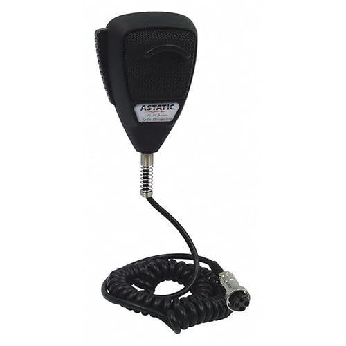 Astatic 30210002 Rubberized 4 Pin 636L Noise Cancelling Microphone, Black