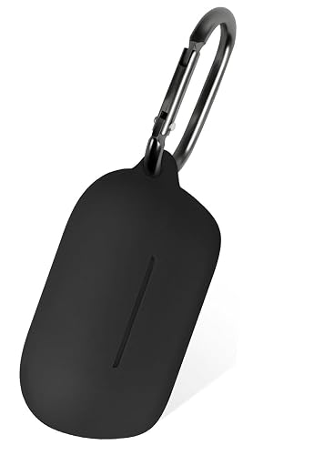 Geiomoo Soft Silicone Cover for Sony WF-C710N Case, Flexible Scratch Resistant with Carabiner (Black)