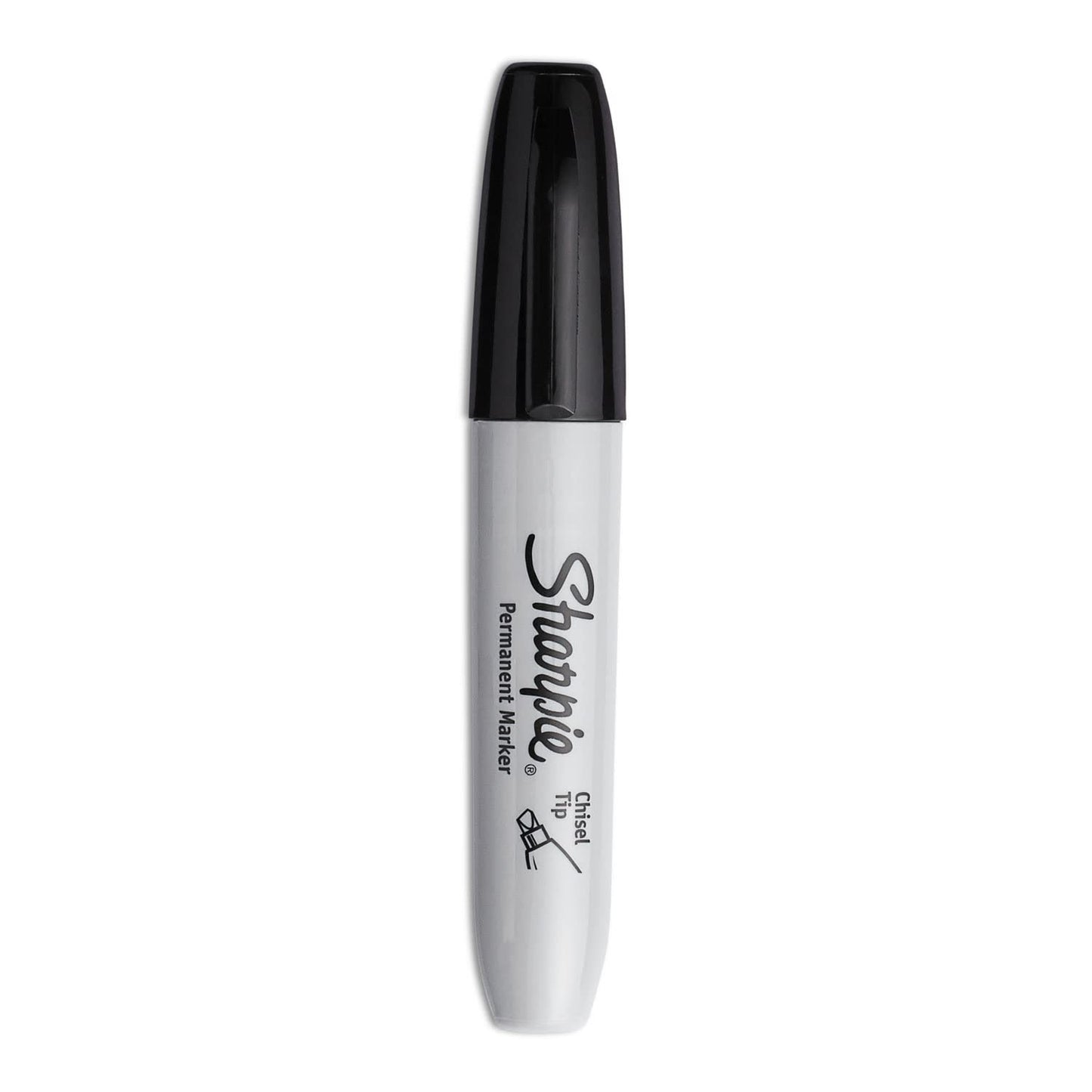Sharpie Permanent Markers, Large, Chisel Tip, Black, 4 Count - Marks on Paper, Plastic, Metal, and More