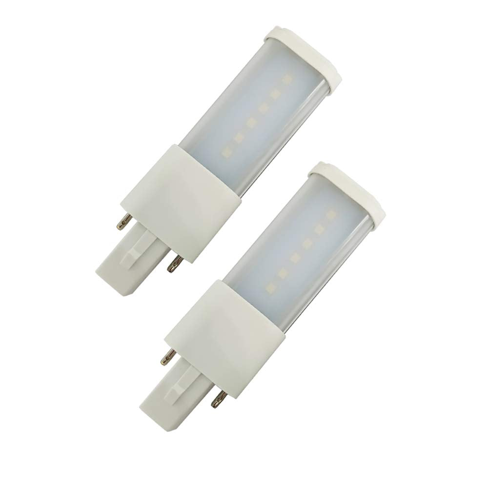 E-Simpo 2pcs G23 3W PLS-7W Replacement G23d 2P Daylight 6000K 110V AC Retrofit Horizontal Sideview Recessed Down LED Desk Read Table Plug PL Lamp