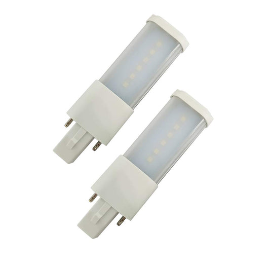 E-Simpo 2pcs G23 3W PLS-7W Replacement G23d 2P Daylight 6000K 110V AC Retrofit Horizontal Sideview Recessed Down LED Desk Read Table Plug PL Lamp