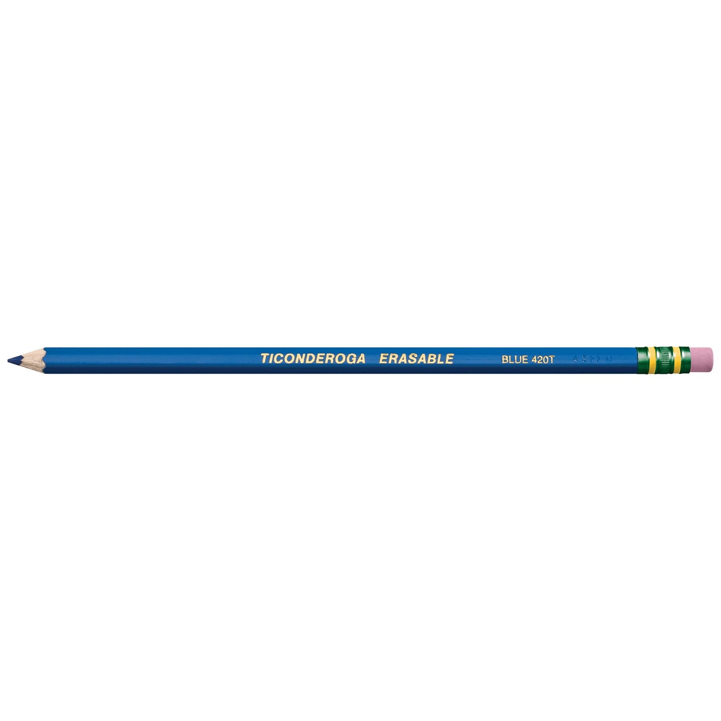 Ticonderoga Erasable Checking Wood-Cased Pencils, Pre-Sharpened, Blue, 12 Count
