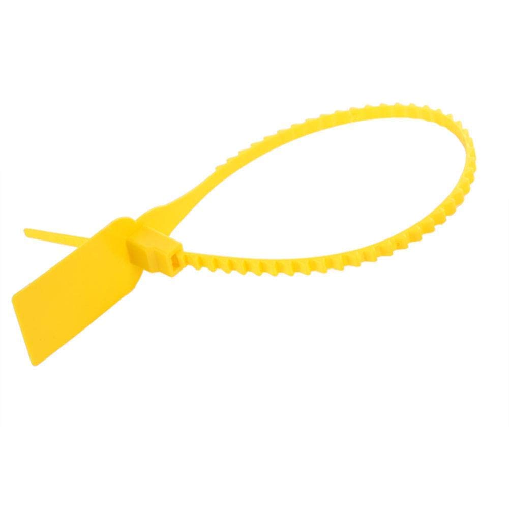 100 Pieces Tag Zip Ties Self Locking Adjustable S Tidy Wrap Plastic Tamper Seals Zip Ties Heavy Duty Cable Ties Red and Yellow(Yellow)