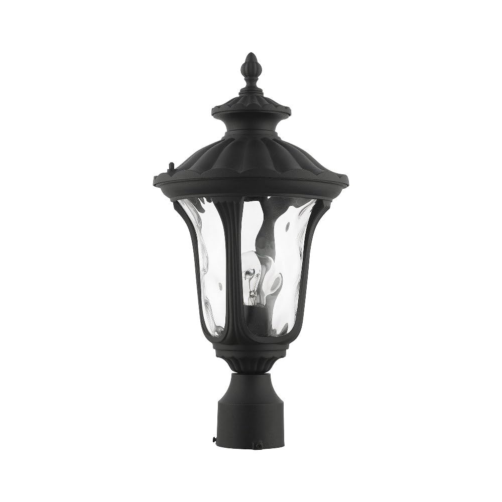 Livex Lighting 7848-14 Oxford 1-Light Outdoor Post Top Light, 15.5" h x 7.25" w, Black