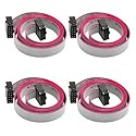 SJZBIN 4pcs Flat Ribbon Cable Connector 2.54 mm Pitch Dual Row 10 Pin Female to Female IDC Ribbon Connector 100cm