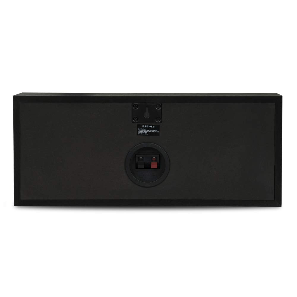 Acoustic Audio Psc-43 Dual 4" 2-Way Center Channel Loudspeaker 150 Watt - Black Ash Finish