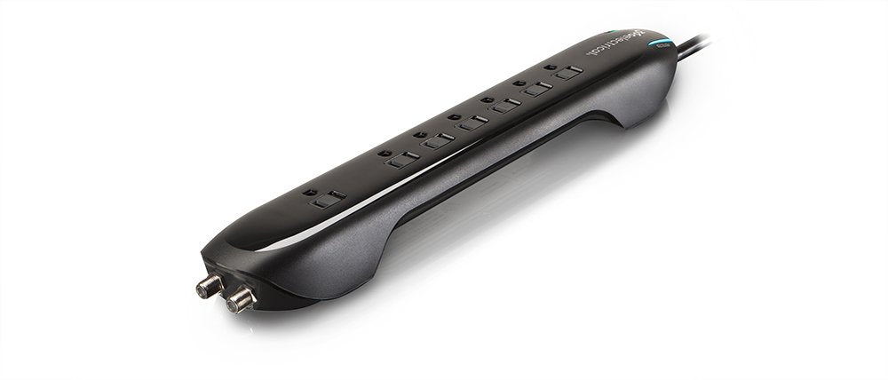 360 Electrical 360322 Agent Surge Protector with 7 Outlets, 1 Adapter Spaced, 6' Cord, Coax