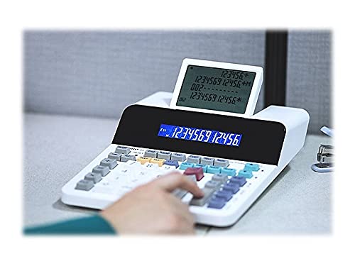 Sharp Paperless Printing Desk Calculator w/Check and Correct, Large 12-Digit LCD Primary Display, Printing Calculator/Adding Machine with Scrolling