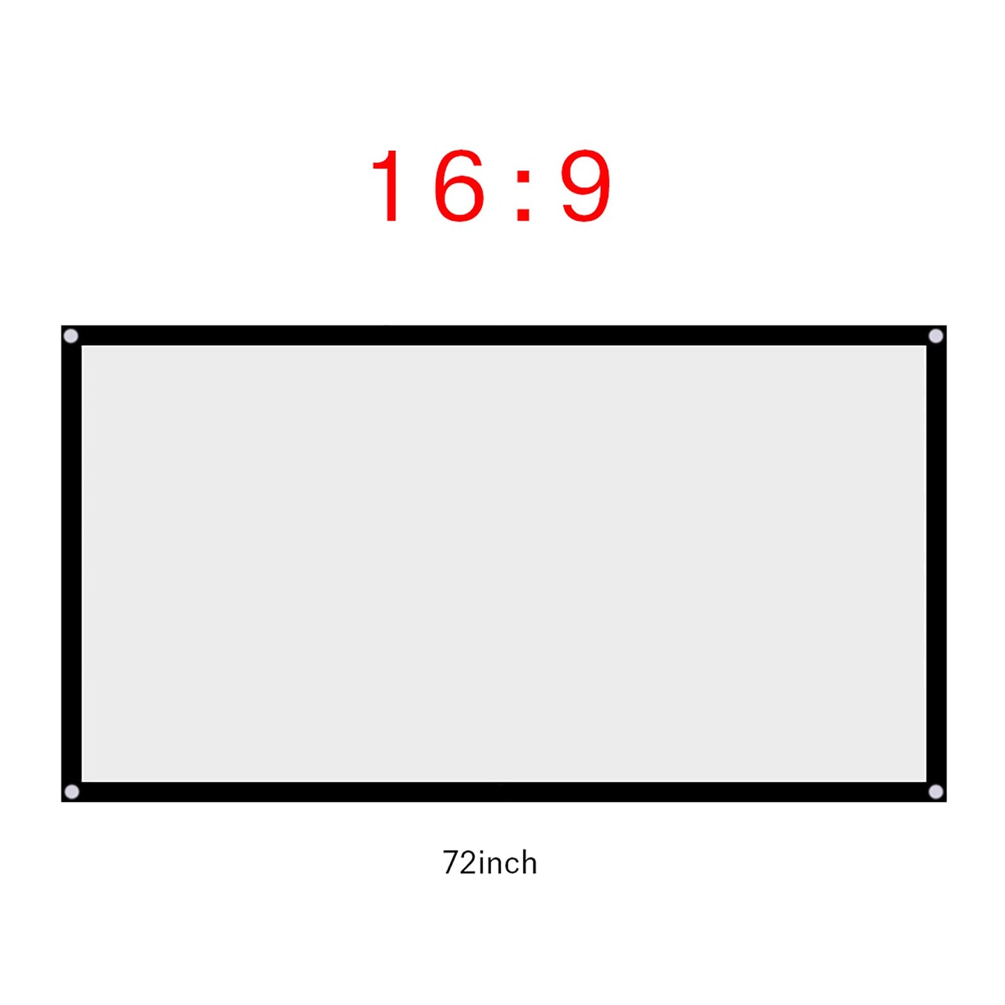 72Inch Video Projection Screen, 72in 16:9 HD Anti Crease Portable Foldable White Projector Screen 4:3 No Crease Movie Projection Screen for Outdoor