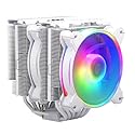 Cooler Master Hyper 622 Halo White Dual Tower CPU Air Cooler, 120 Halo² PWM Fan, Dual Loop ARGB, 6 Copper Heat Pipes, Nickel-Plated, 154mm Tall, AMD
