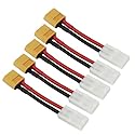 Yiqigou 5-Pack XT60 Plug Male Connector to BigStyleTamiya Plug Female Connector Wired Adapter with 3.93inch 14AWG Silicone Wire